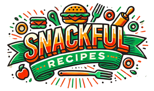 SnackfulRecipes logo featuring a vibrant, modern design with a stylized snack icon and bold, playful text, representing creativity and delicious recipes.