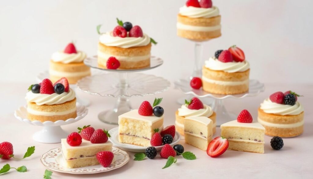 mini vanilla sponge cake