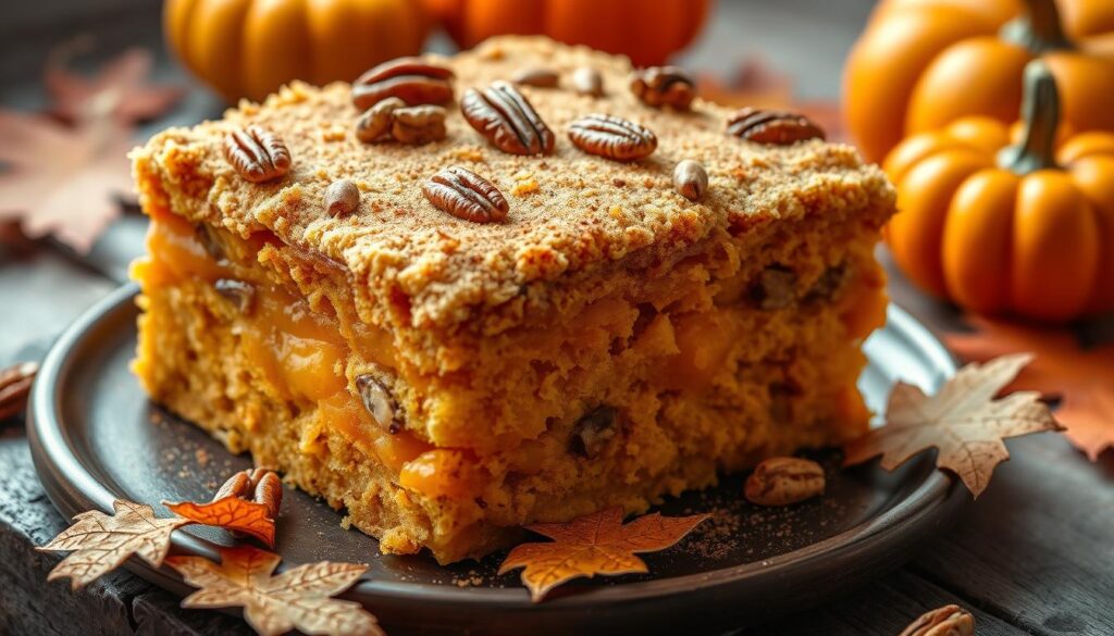 pumpkin dump cake with spice cake mix